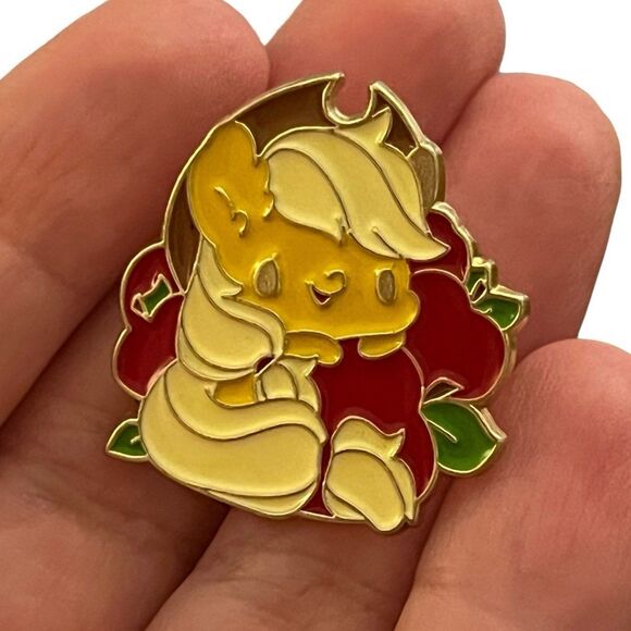 My Little Pony Apple Jack Kawaii Chibi Enamel Pin - Picture 2 of 9